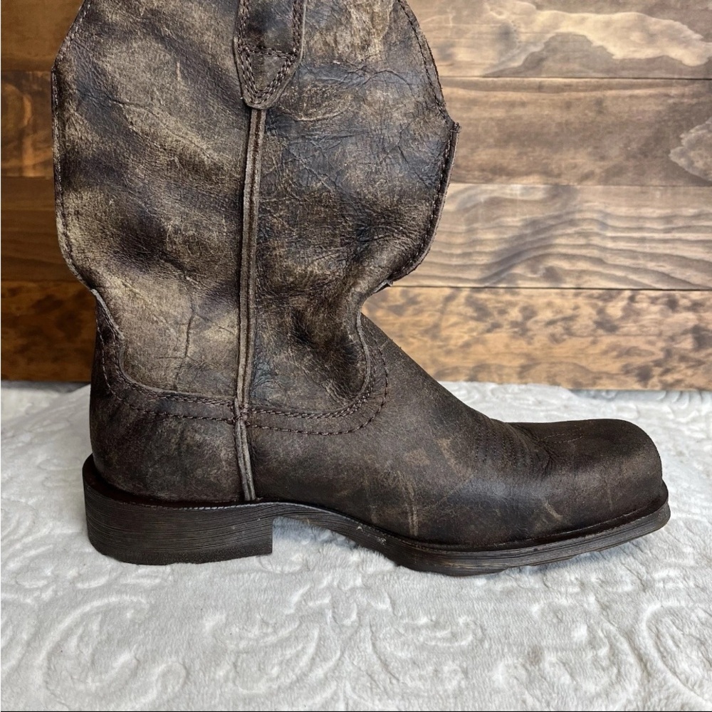 Ariat Men Sz 8D Boots Rambler Antiqued Brown Square Toe Western Pull On 10025171 - Picture 8 of 11